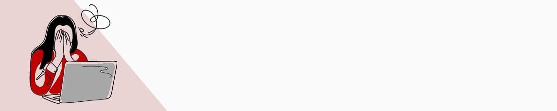 figure drawing of woman in distress at laptop