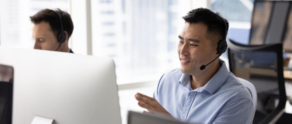 helpdesk operator in headset